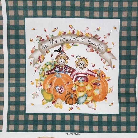 Vintage Daisy Kingdom Harvest Pillow Pals Autumn Scarecrow Teddy Bear Brown Gree - Picture 3 of 7